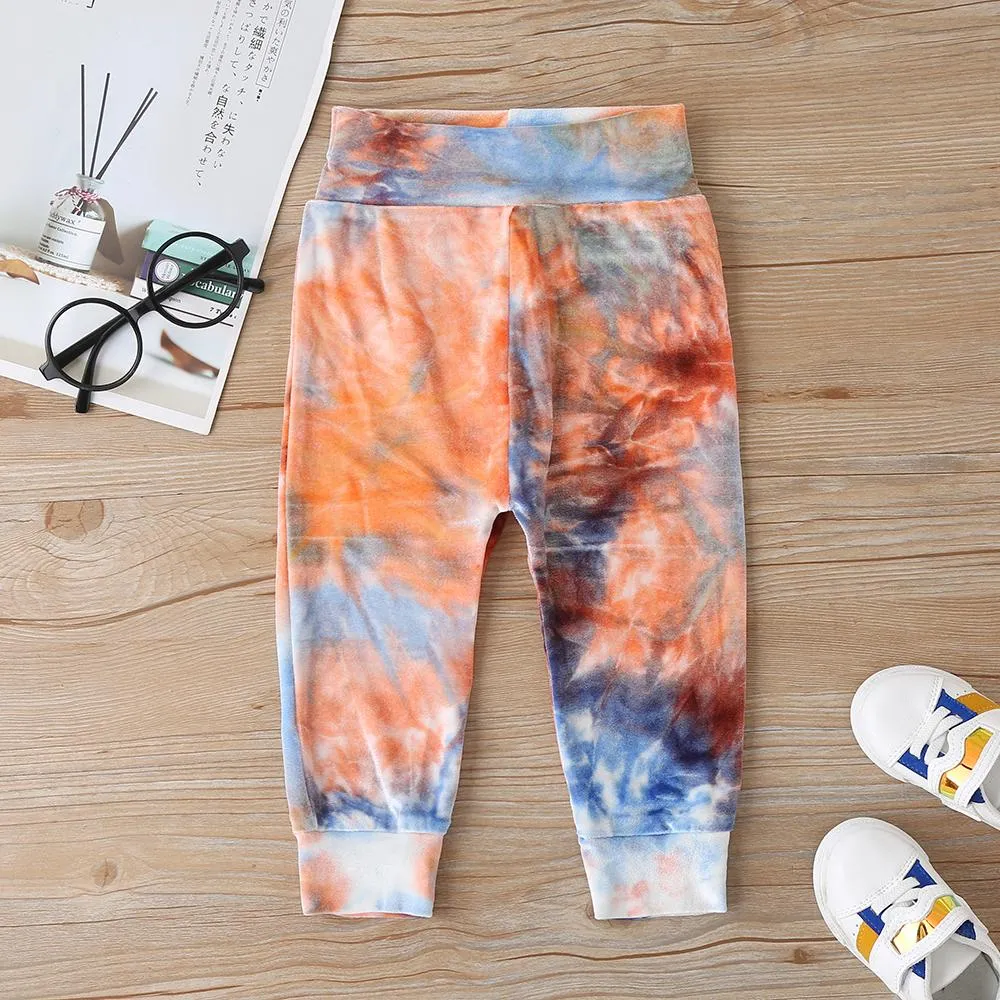Baby Unisex Animal Printed Romper & Tie Dye Pants & Hat Wholesale Baby