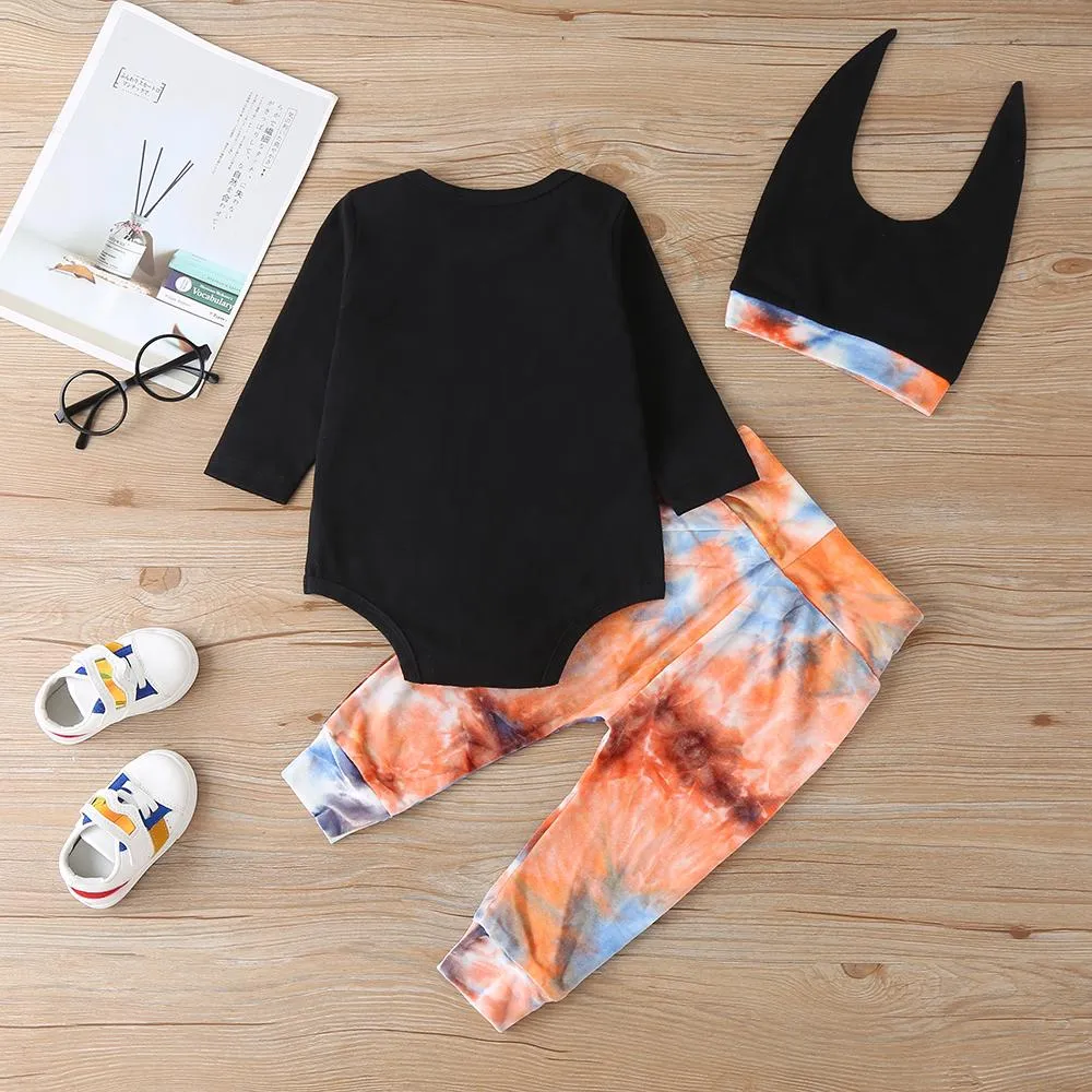Baby Unisex Animal Printed Romper & Tie Dye Pants & Hat Wholesale Baby