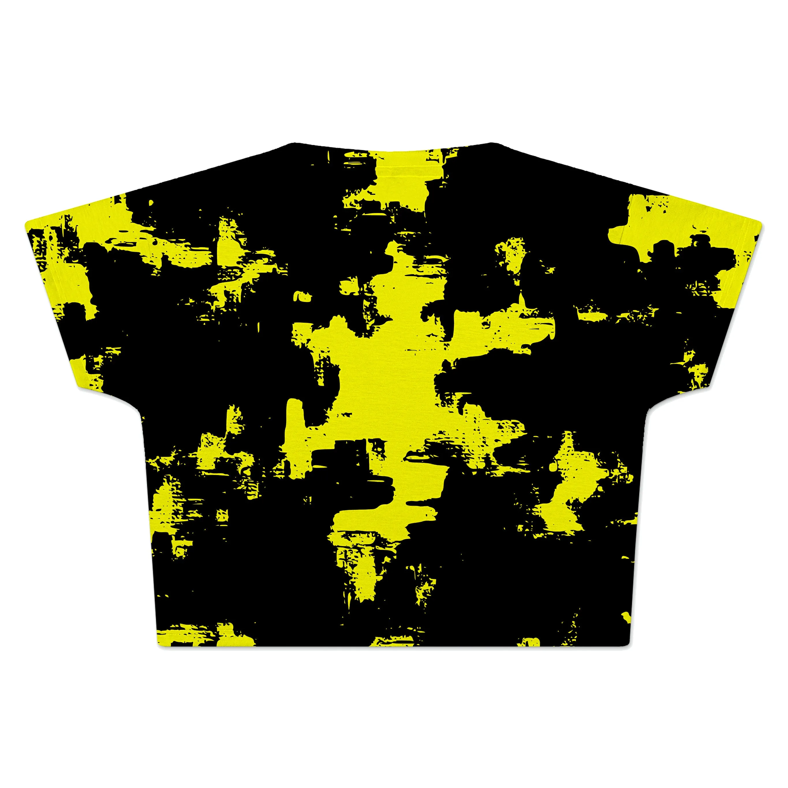 Black and Yellow Abstract Crop Tee