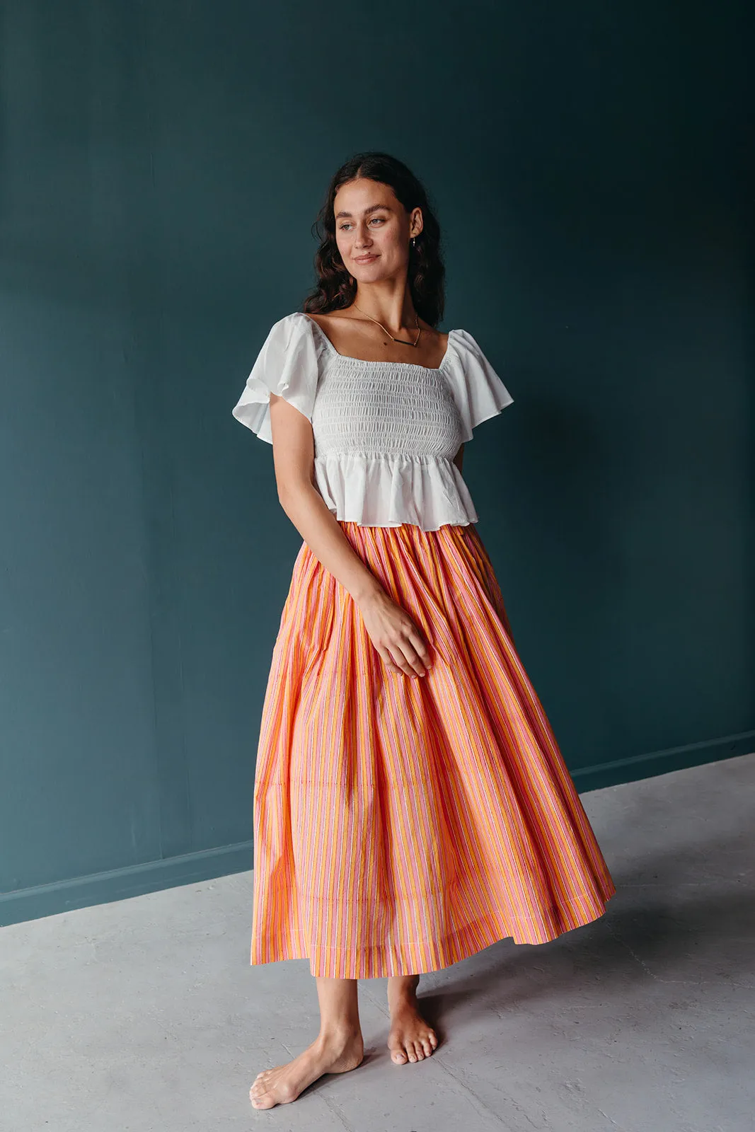 Block Printed Moon Skirt