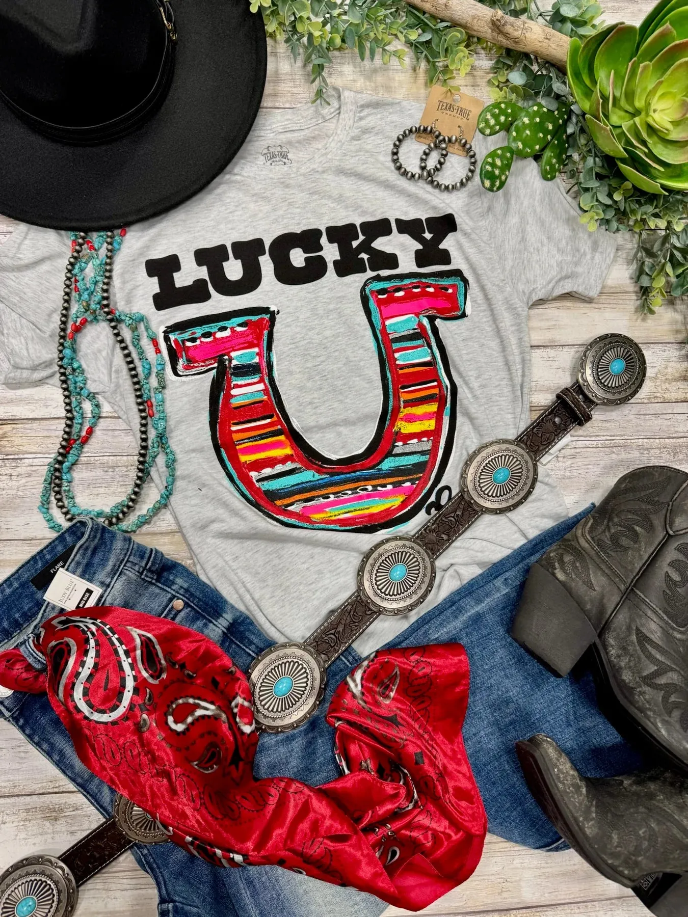 CALLIE ANN LUCKY HORSESHOE TEE
