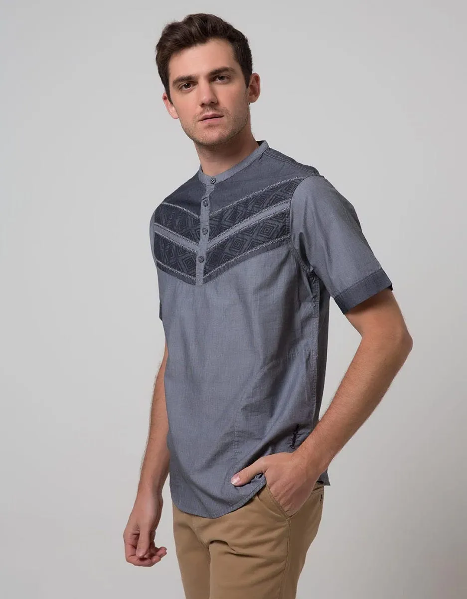Cardinal Jeans Short Sleeve Jeans Kemeja Koko Bodyfit