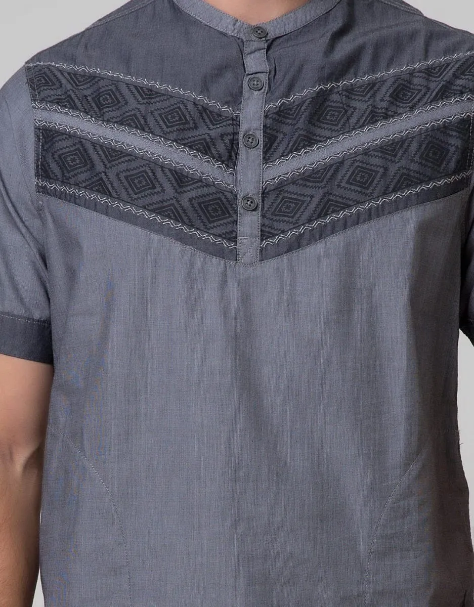 Cardinal Jeans Short Sleeve Jeans Kemeja Koko Bodyfit