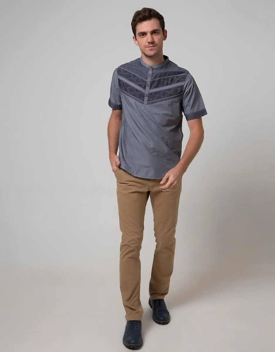 Cardinal Jeans Short Sleeve Jeans Kemeja Koko Bodyfit