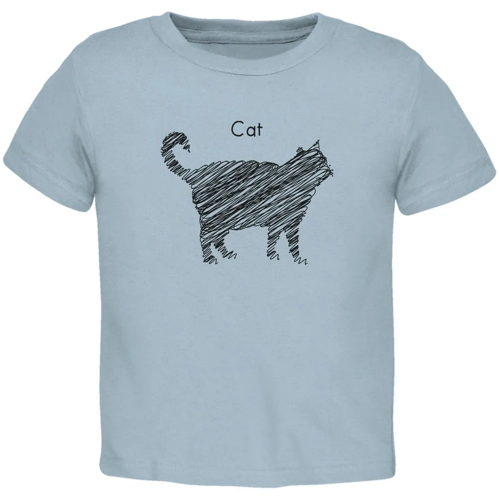 Cat Scribble Drawing Orange Toddler T-Shirt
