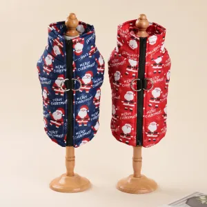 Christmas Dog Jacket - Winter Santa Claus Coat for Small Dogs