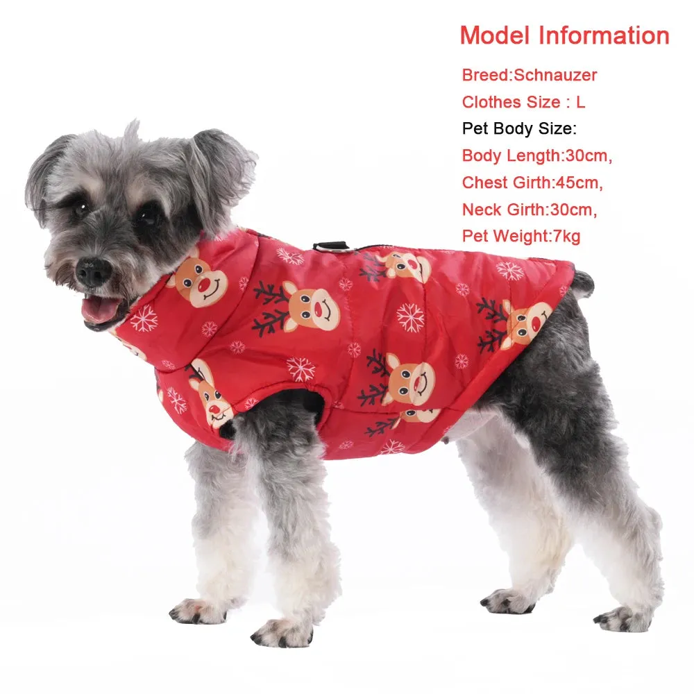 Christmas Dog Jacket - Winter Santa Claus Coat for Small Dogs