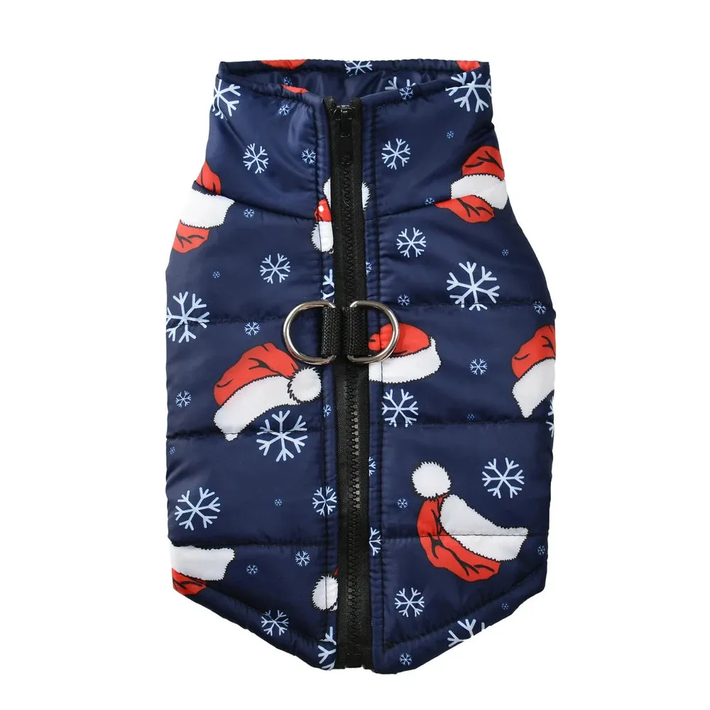 Christmas Dog Jacket - Winter Santa Claus Coat for Small Dogs