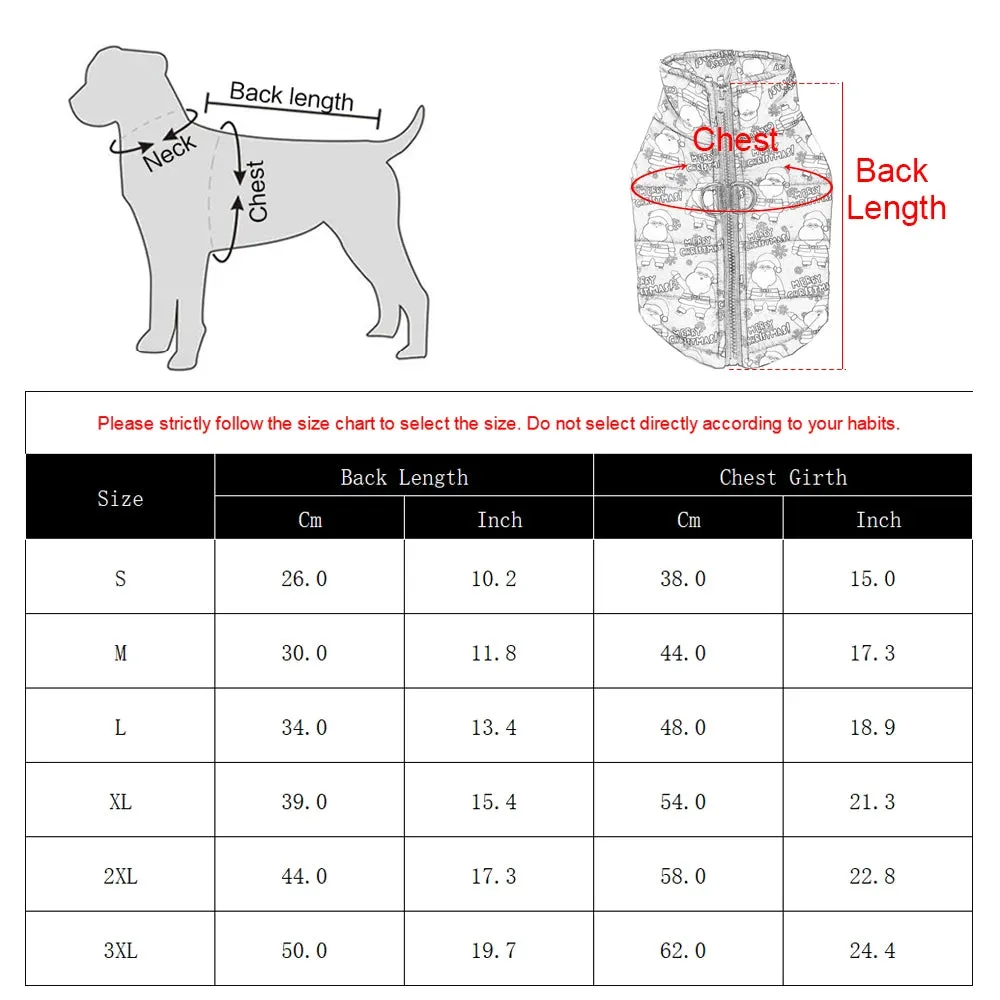 Christmas Dog Jacket - Winter Santa Claus Coat for Small Dogs
