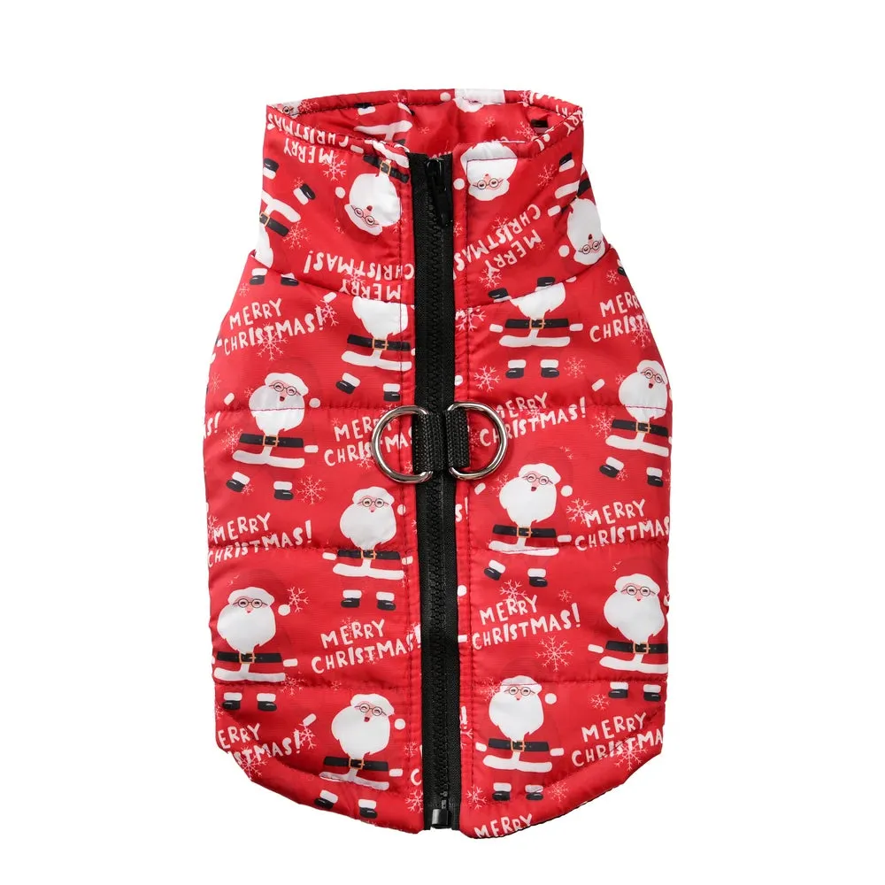 Christmas Dog Jacket - Winter Santa Claus Coat for Small Dogs