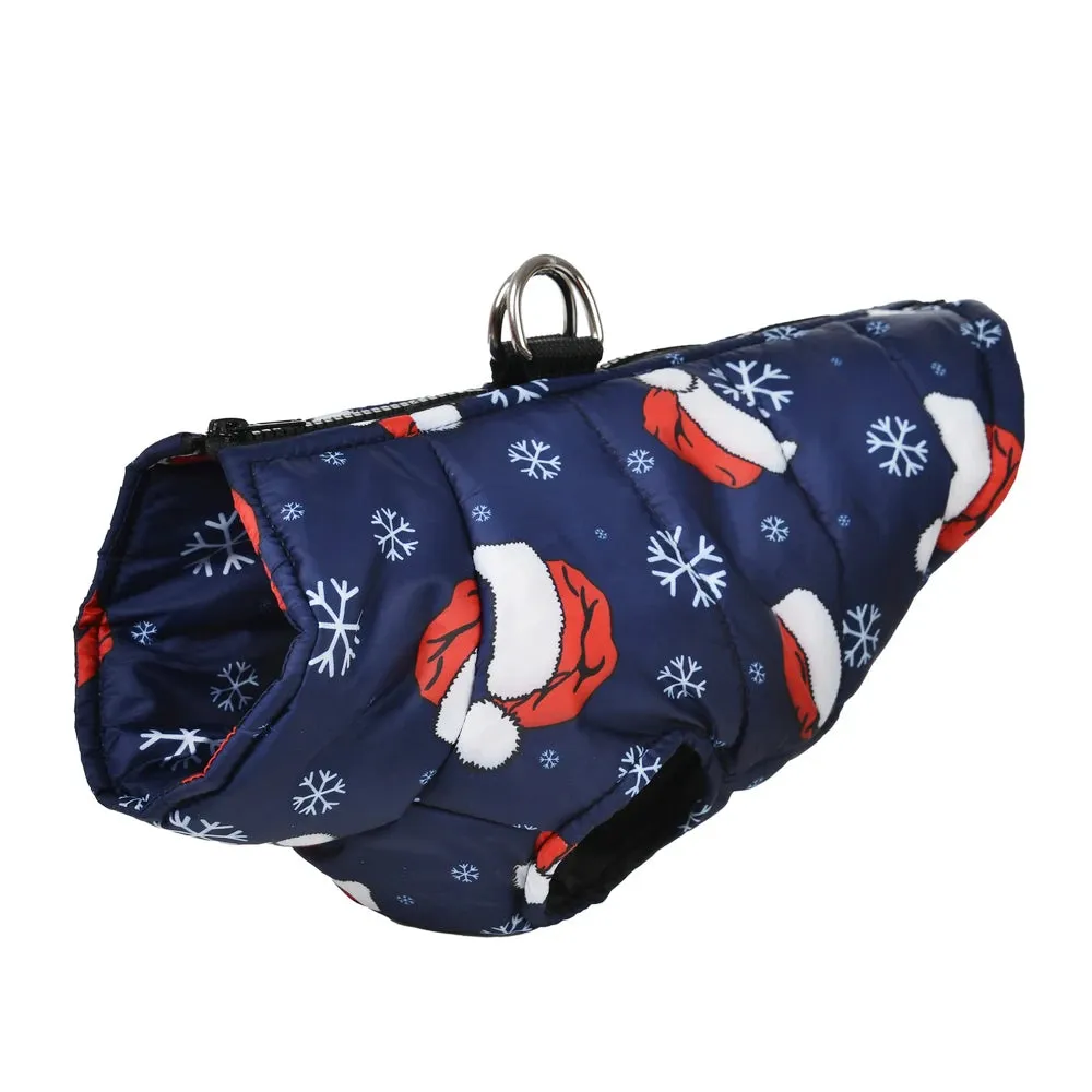 Christmas Dog Jacket - Winter Santa Claus Coat for Small Dogs