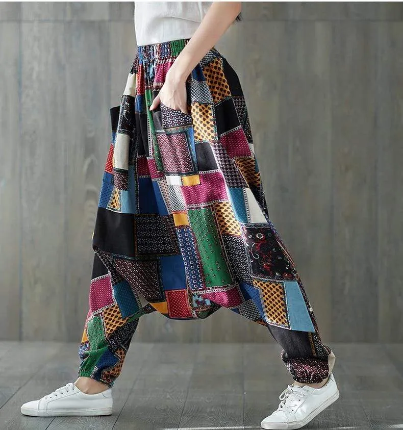 Colorful Patchwork Harem Pants