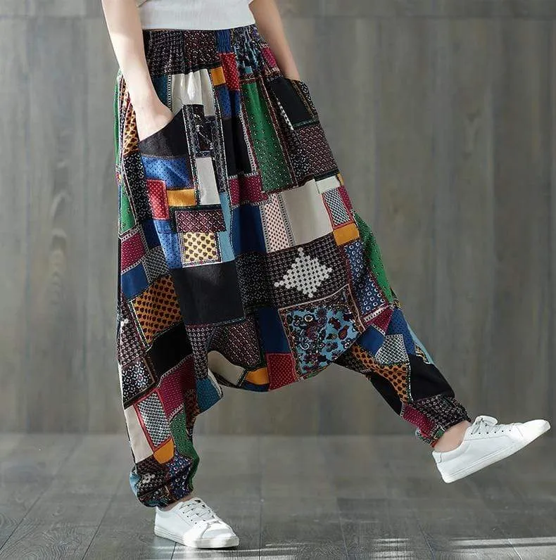 Colorful Patchwork Harem Pants