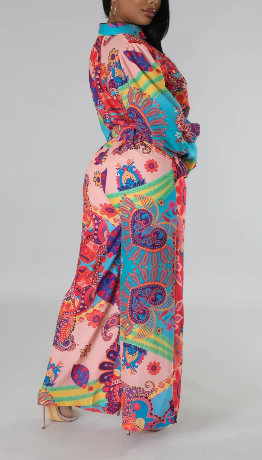 Colorful Two Piece Pants Set