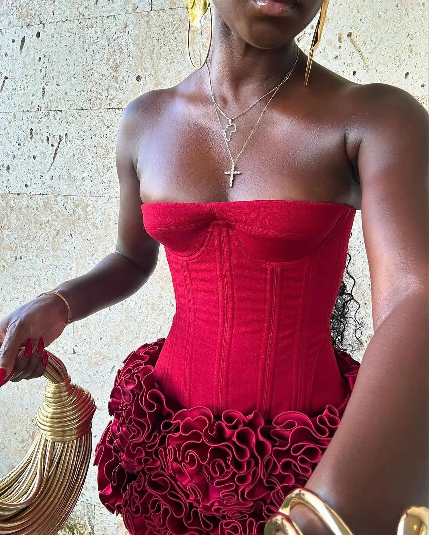 Corset Top And 3d Flower Micro Skirt Set