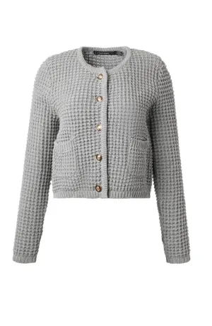 Cropped Textured Cardigan