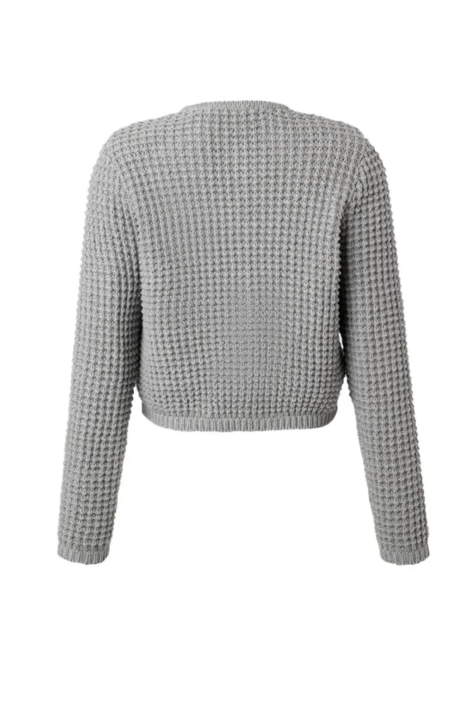 Cropped Textured Cardigan