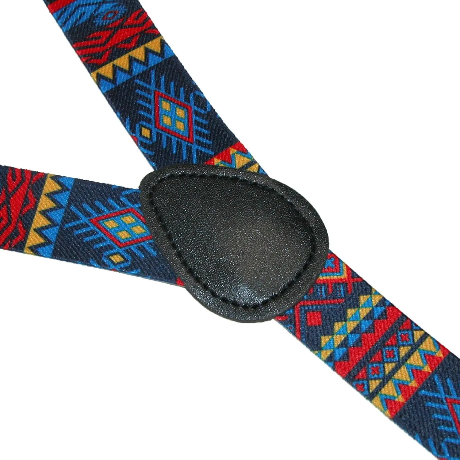 CTM® Women's Elastic Aztec Pattern Clip-End Suspenders