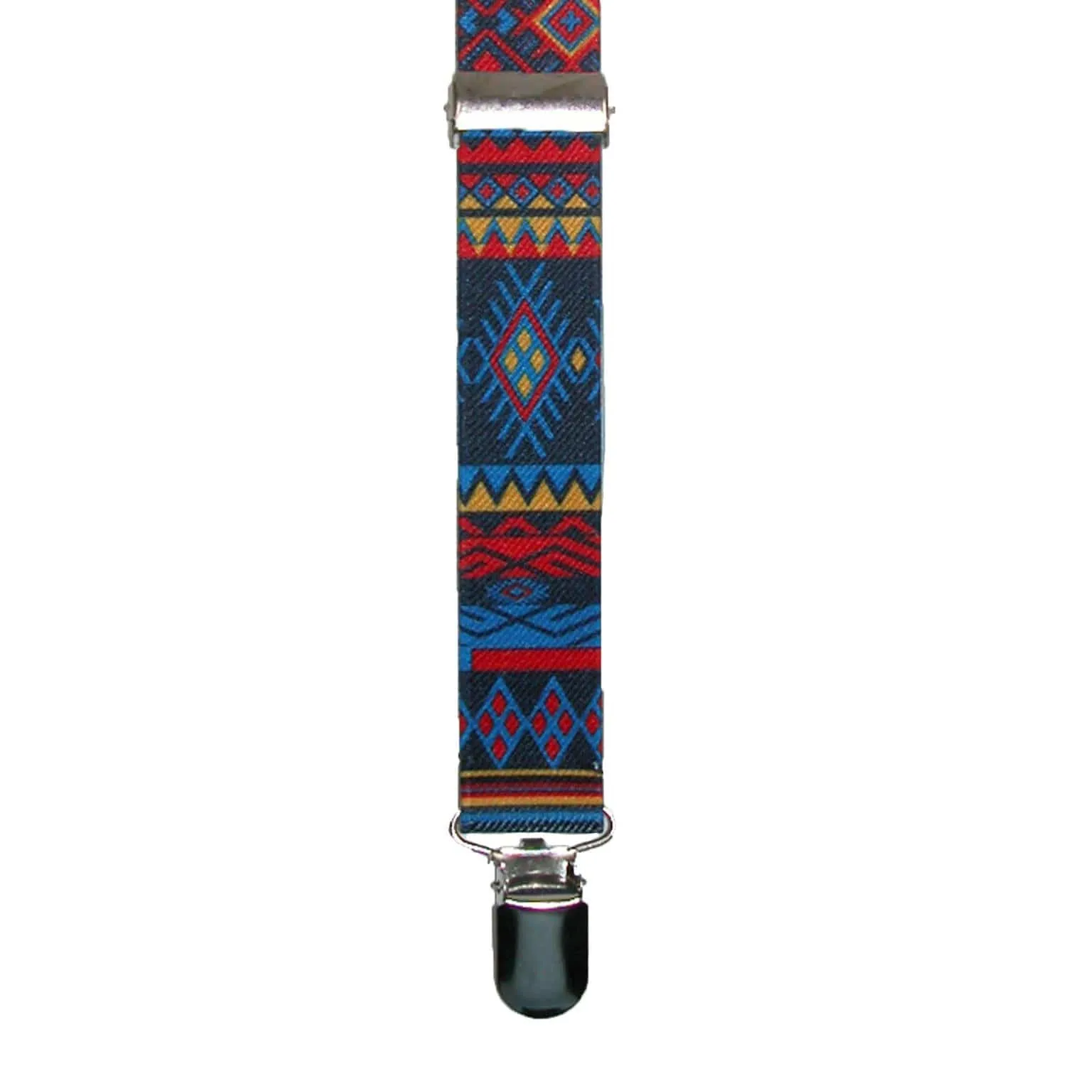 CTM® Women's Elastic Aztec Pattern Clip-End Suspenders