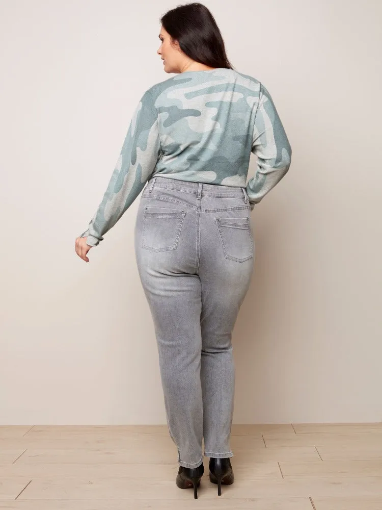 Curvy Jean With Side Zip Cuff