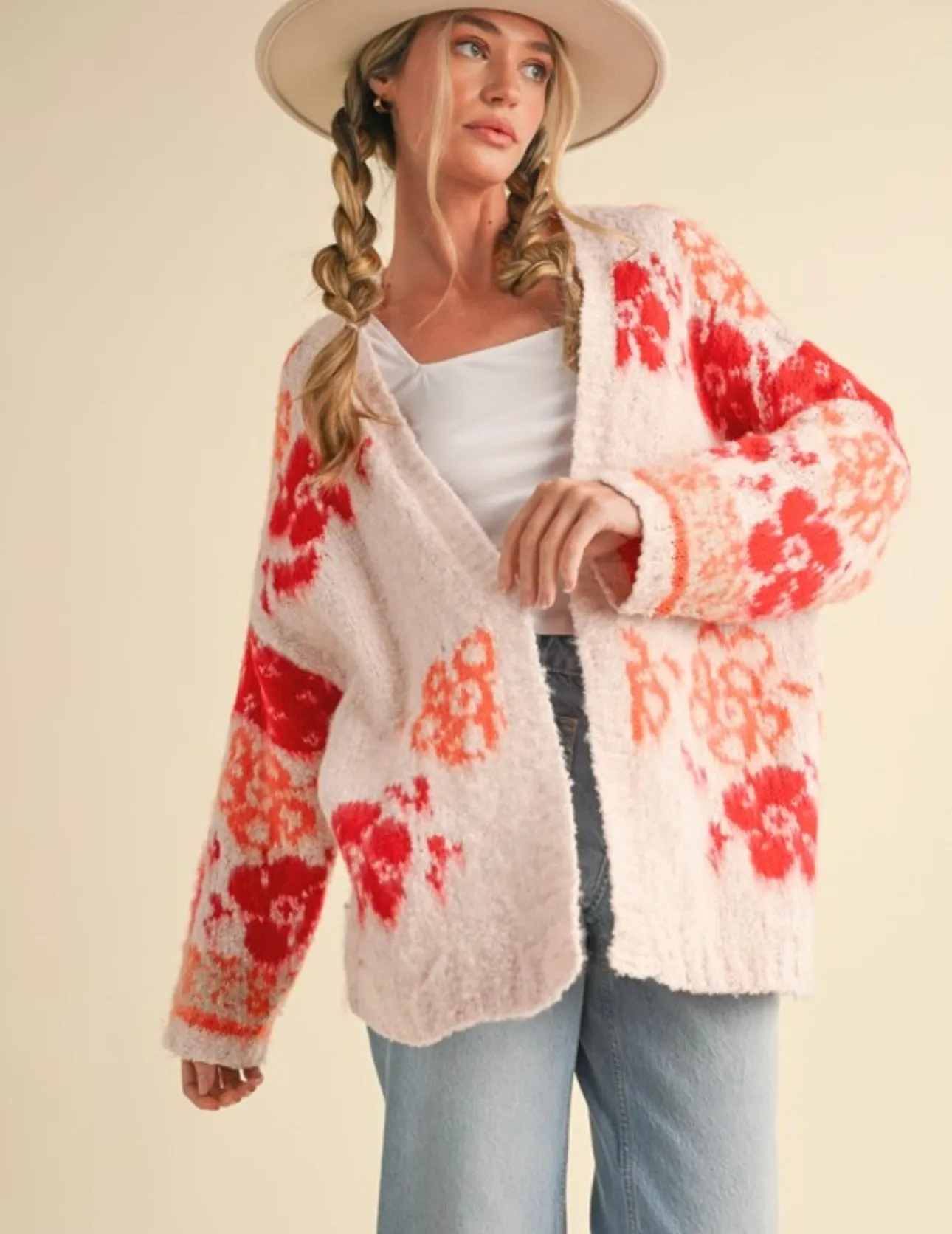 Don't Be Shy Oversized Floral Cardigan