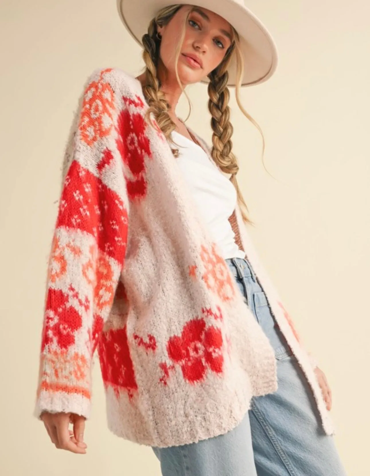 Don't Be Shy Oversized Floral Cardigan