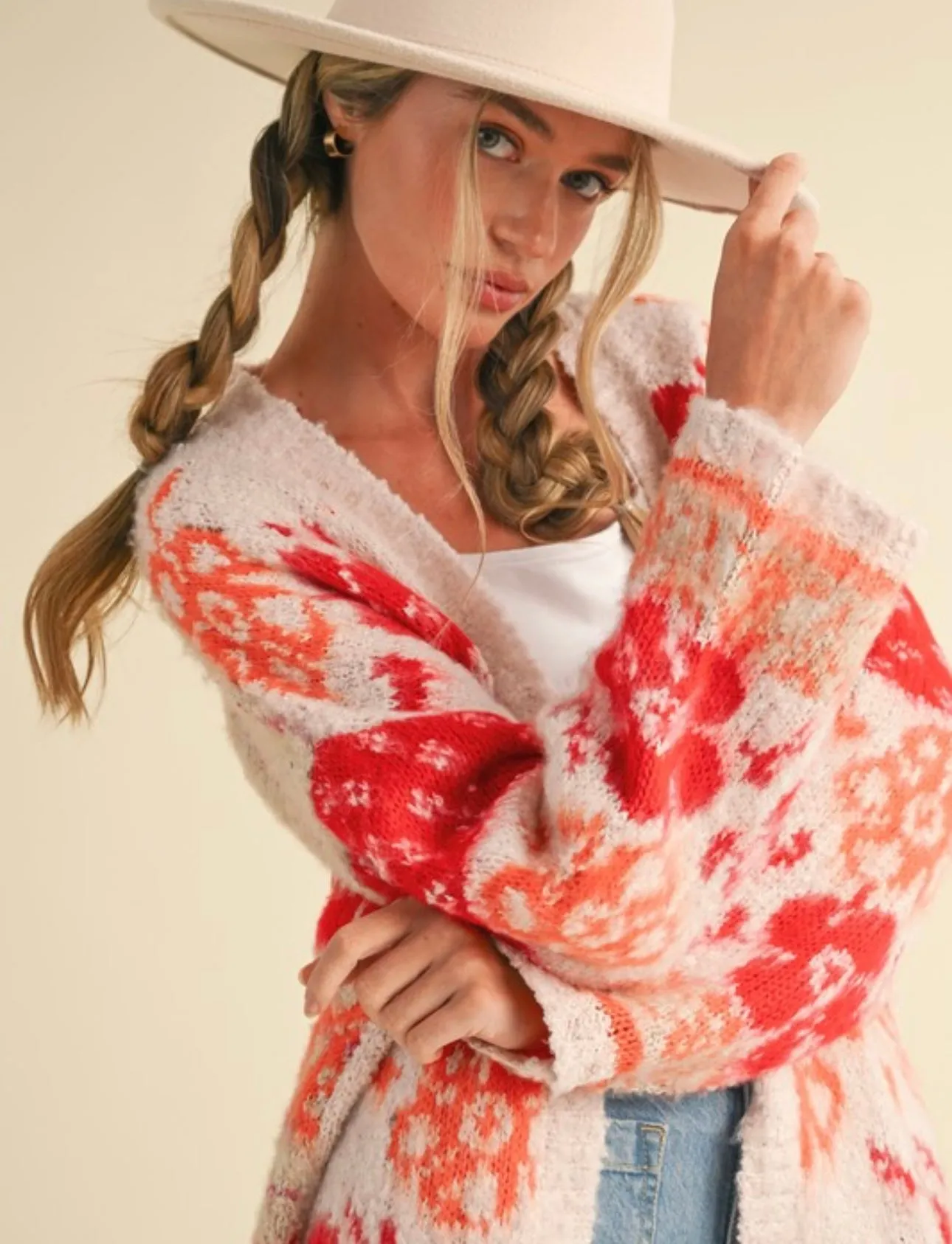 Don't Be Shy Oversized Floral Cardigan