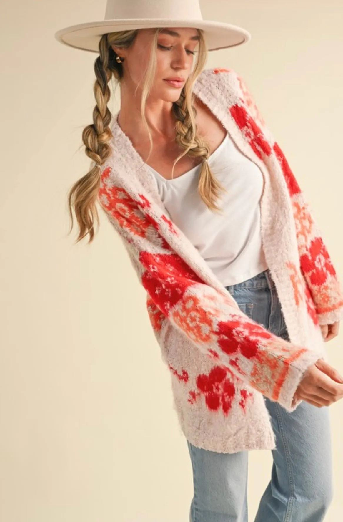 Don't Be Shy Oversized Floral Cardigan