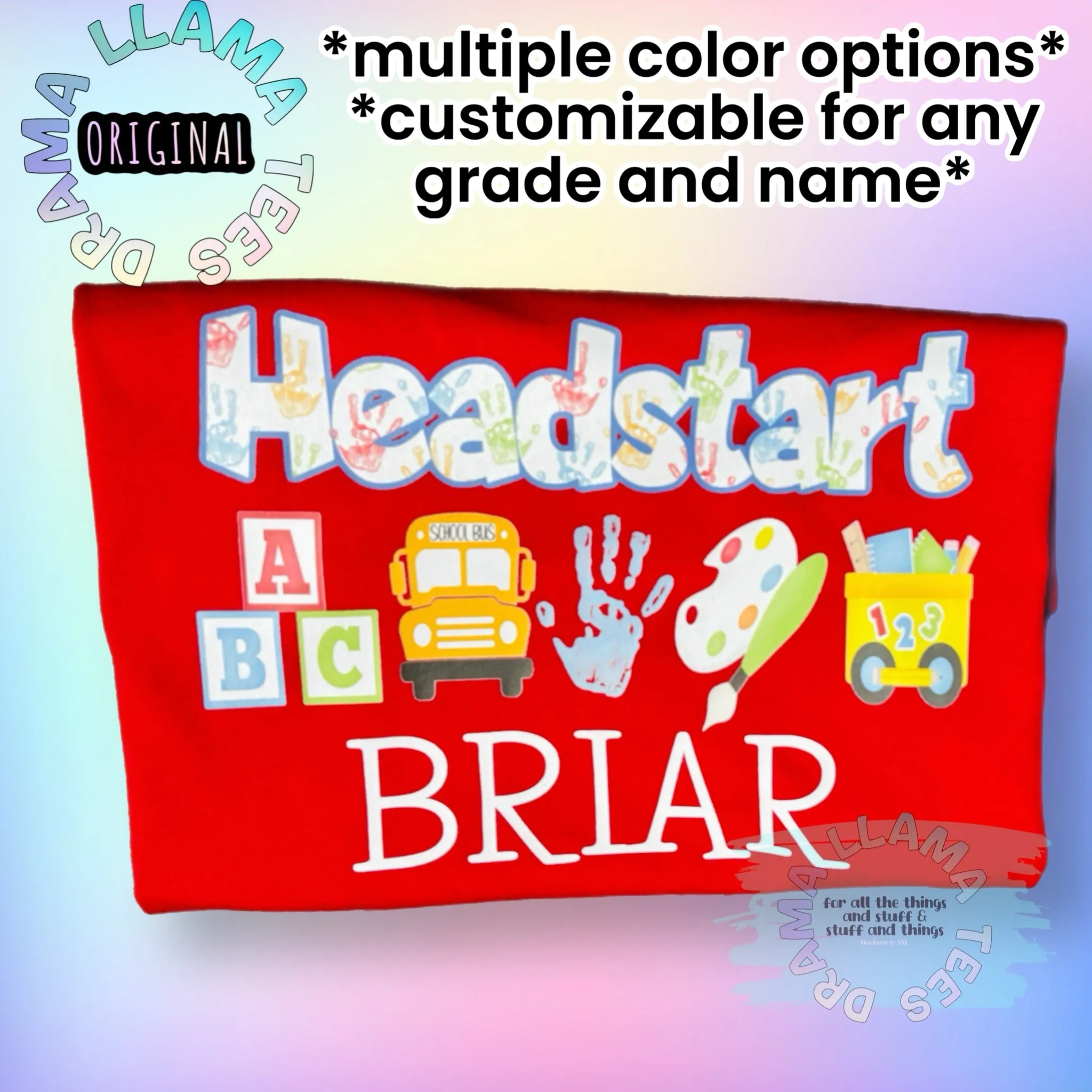 Drama Llama Original Back to School Headstart Tees *multiple color options*