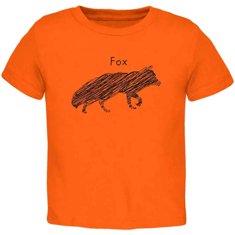 Fox Scribble Drawing Orange Toddler T-Shirt