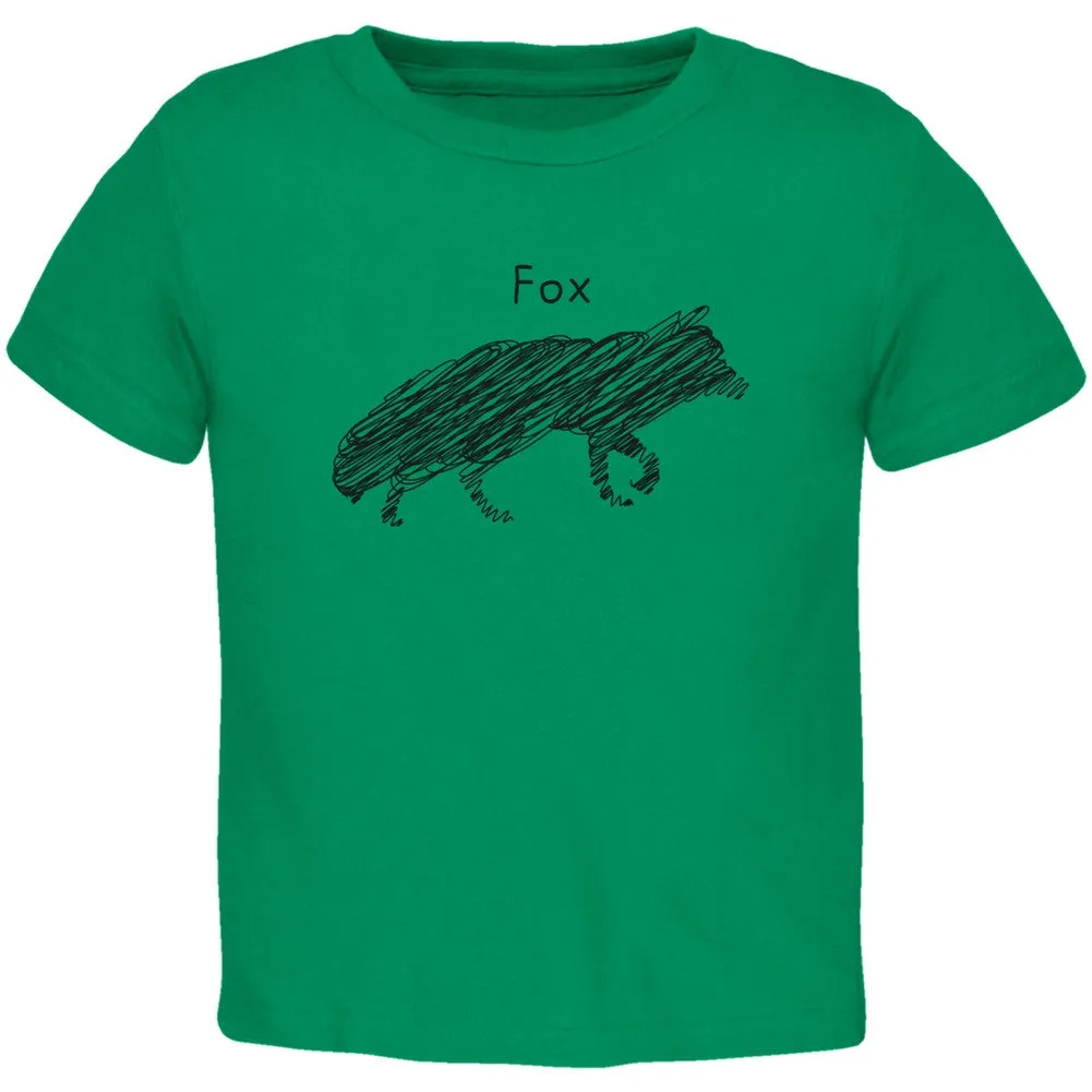 Fox Scribble Drawing Orange Toddler T-Shirt