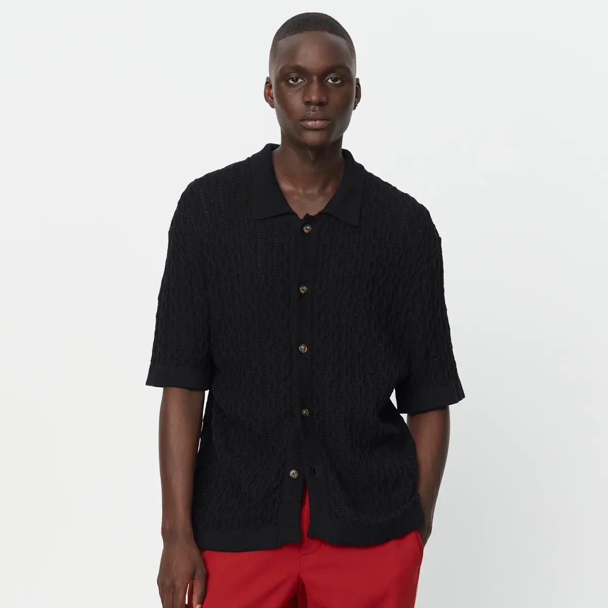 Garrett Knitted Shirt (Black)