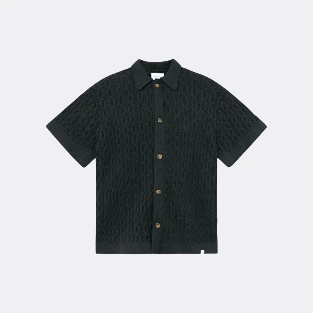 Garrett Knitted Shirt (Dark Navy)