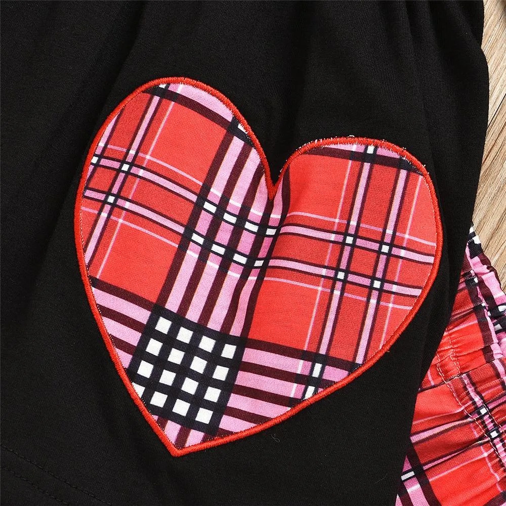 Girls Heart Long Sleeve Top & Printed Pants & Scarf Kids Apparel Wholesalers