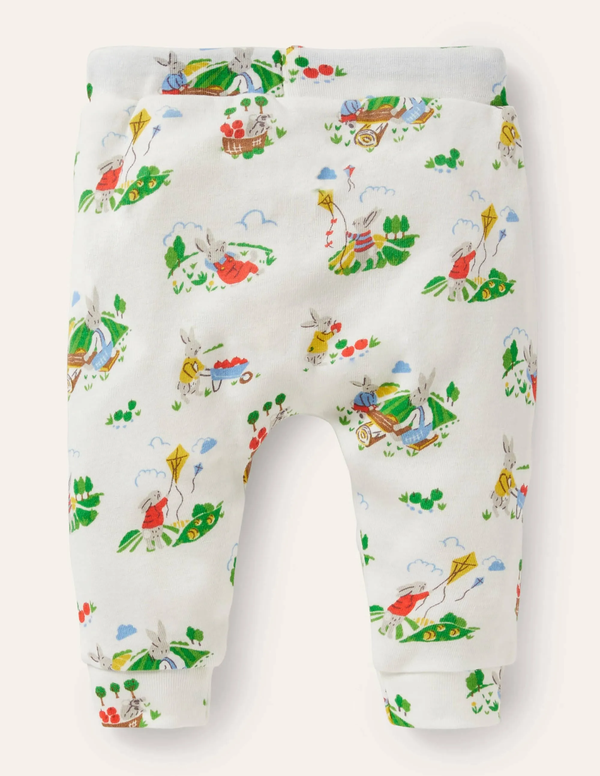 GOTS Organic Newborn Trousers-Ivory Daydreaming Bunny