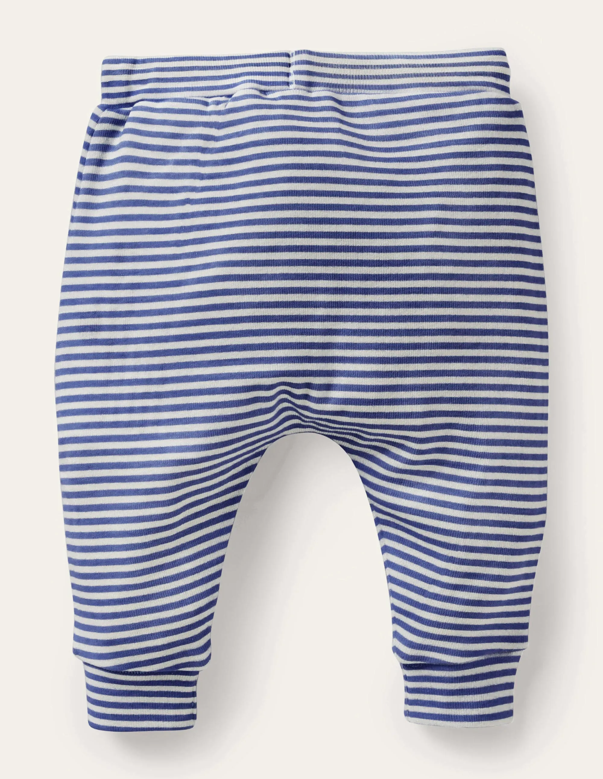 GOTS Organic Newborn Trousers-Ivory/Starboard Blue