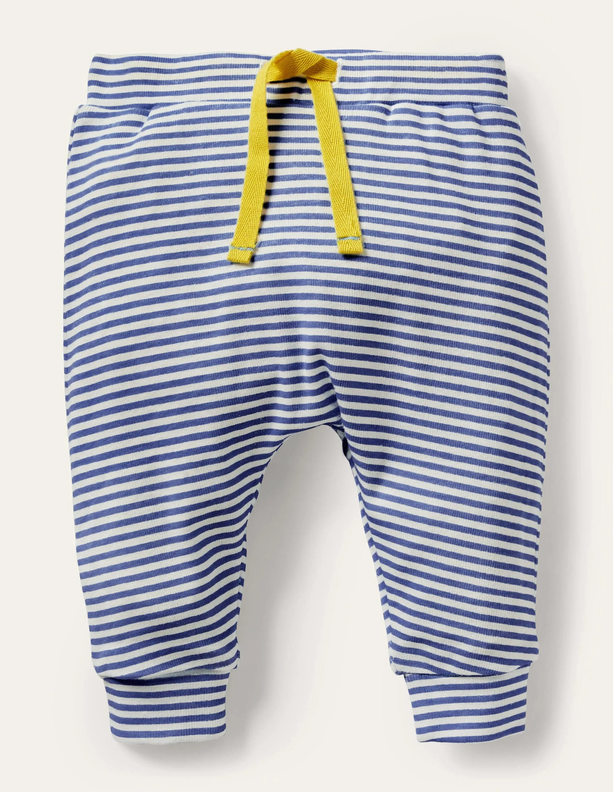 GOTS Organic Newborn Trousers-Ivory/Starboard Blue