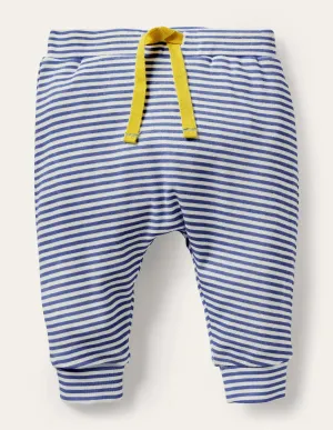 GOTS Organic Newborn Trousers-Ivory/Starboard Blue