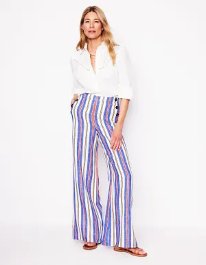 Greenwich Sailor Trousers-Bright Blue and Brown Stripe