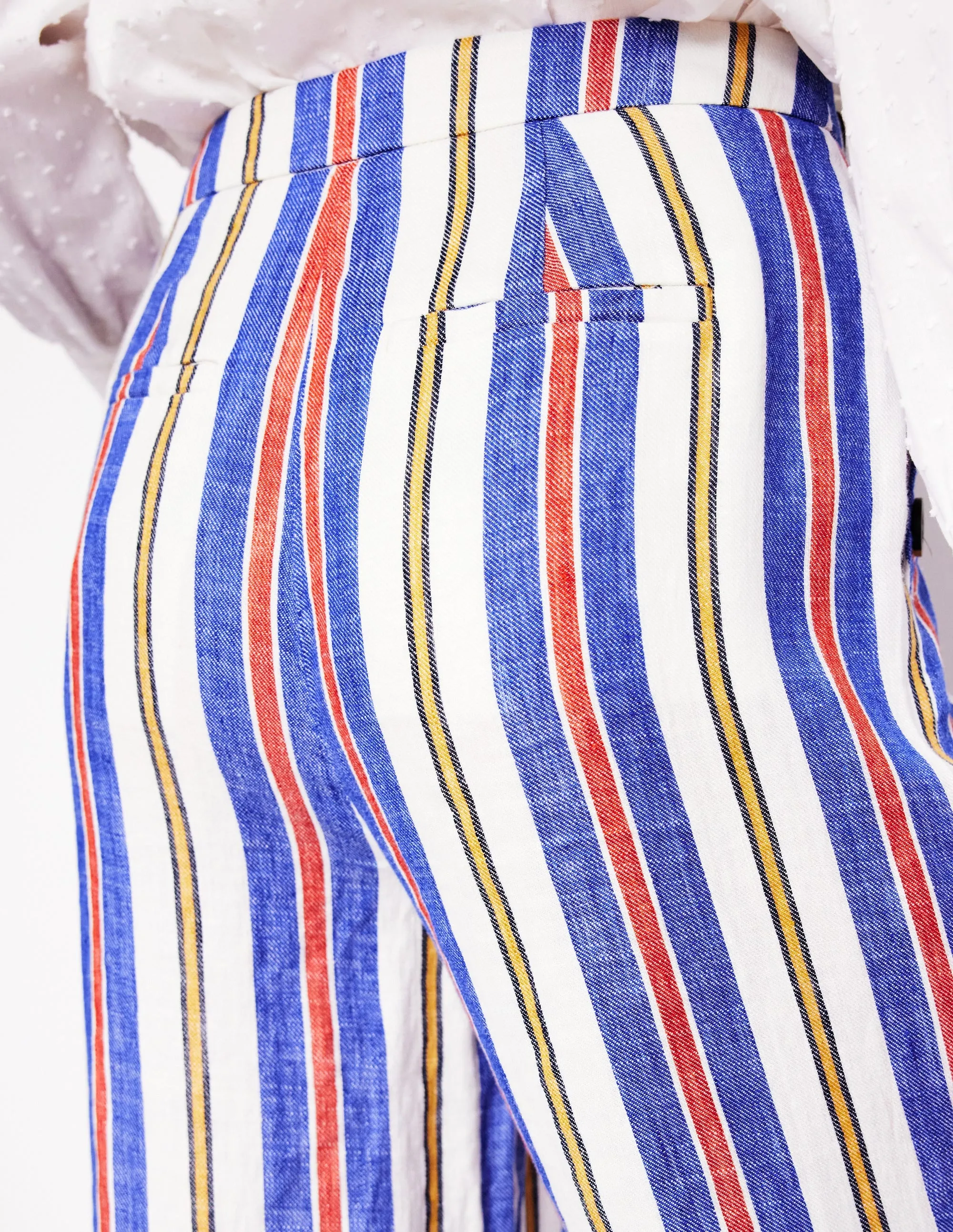 Greenwich Sailor Trousers-Bright Blue and Brown Stripe