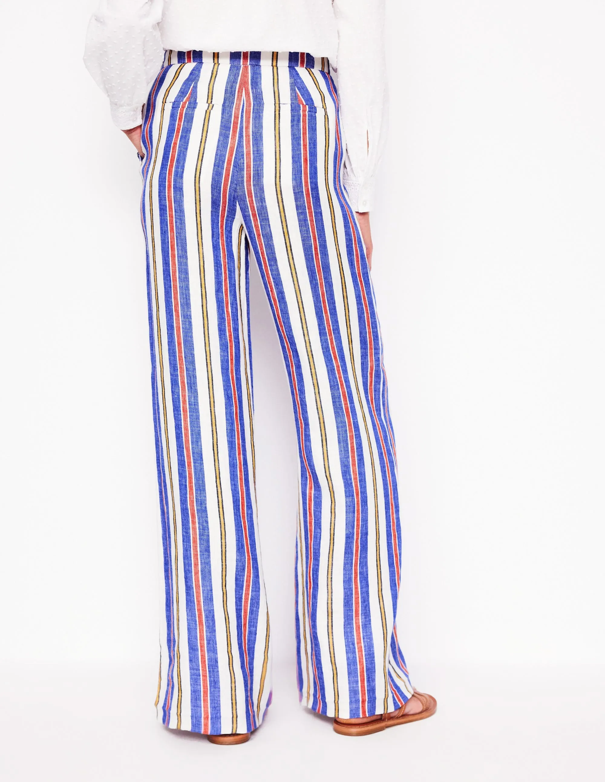 Greenwich Sailor Trousers-Bright Blue and Brown Stripe