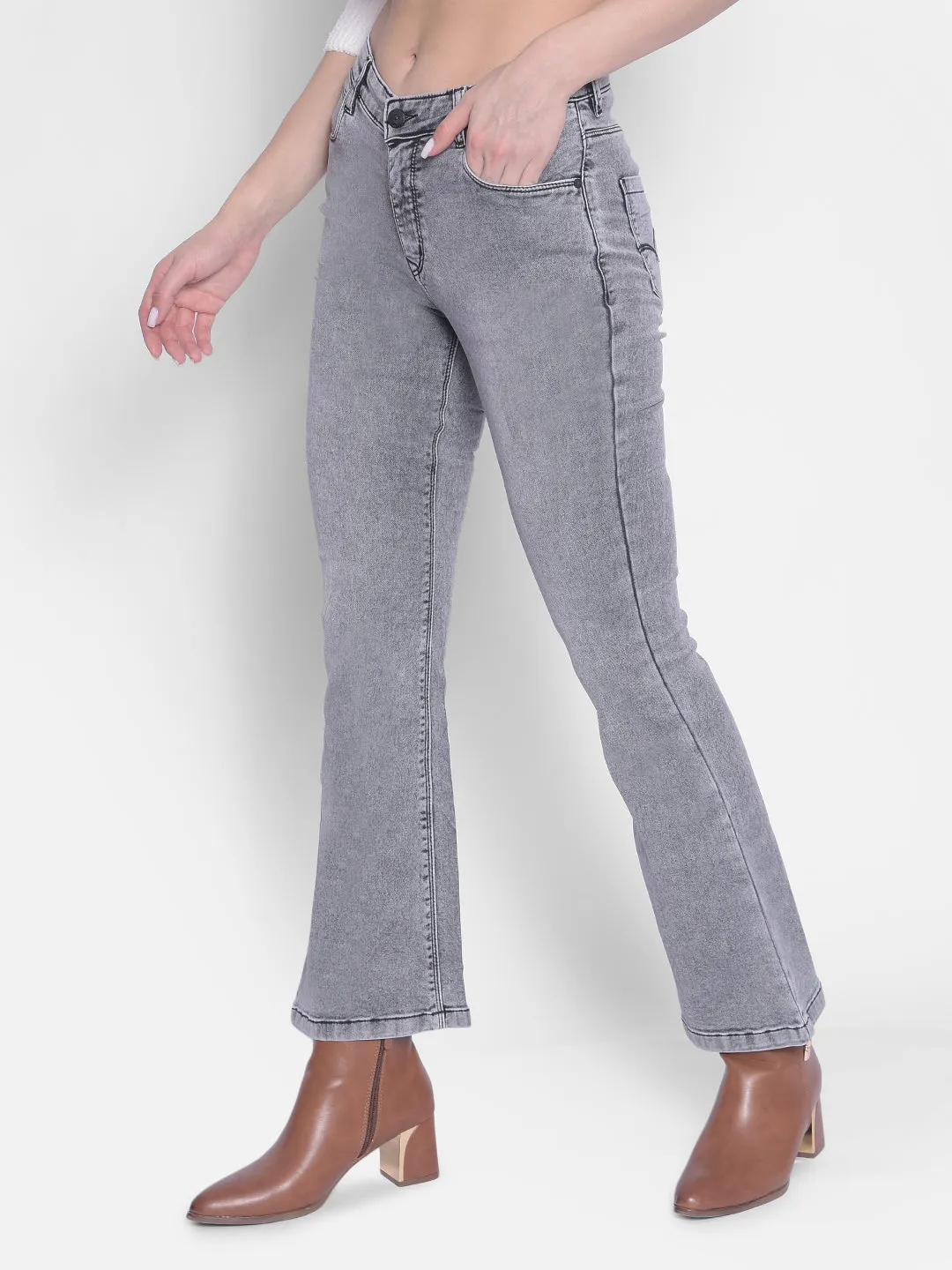 Grey Bootcut Jeans Jeans