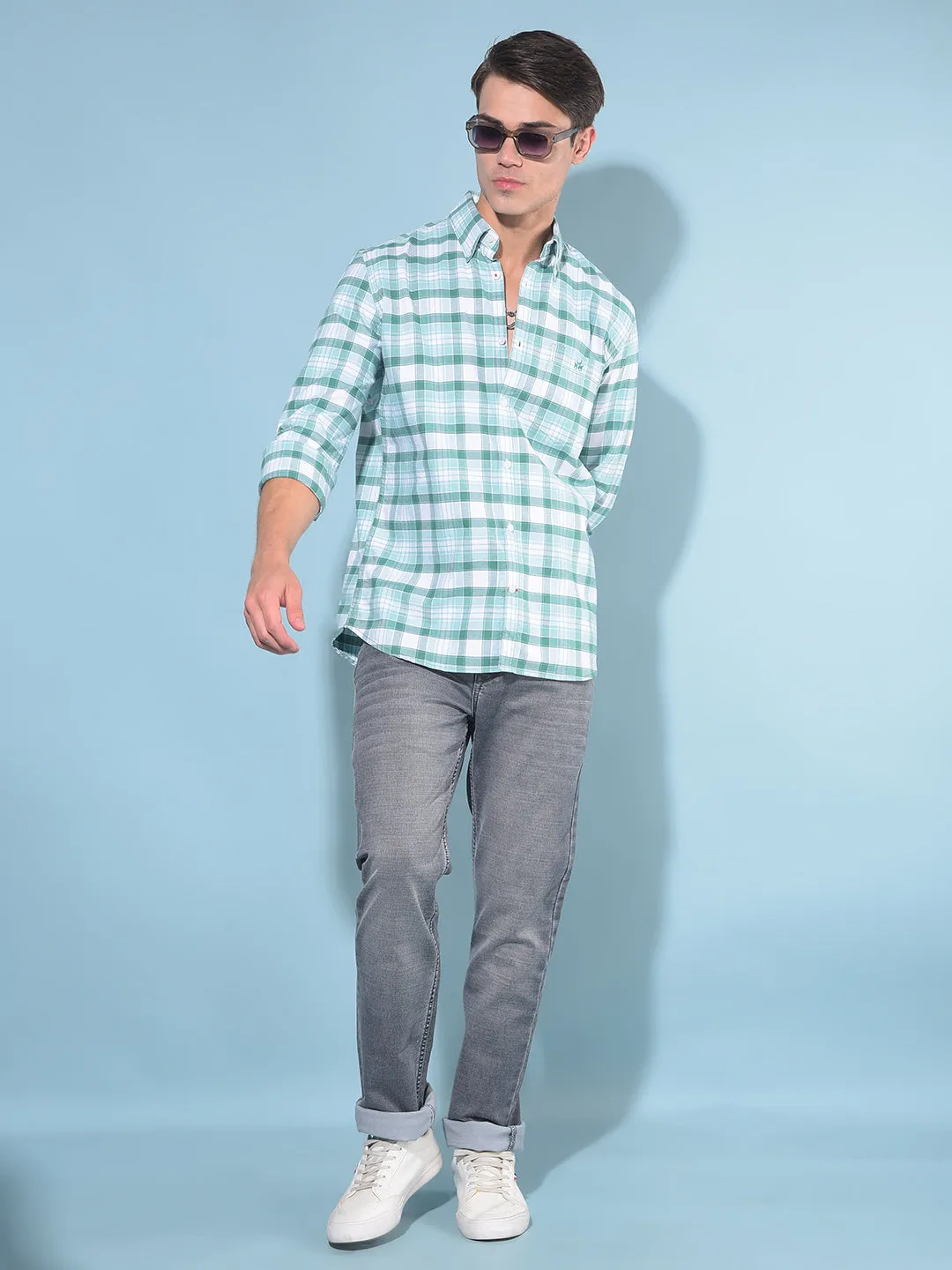 Grey Straight Cotton Jeans