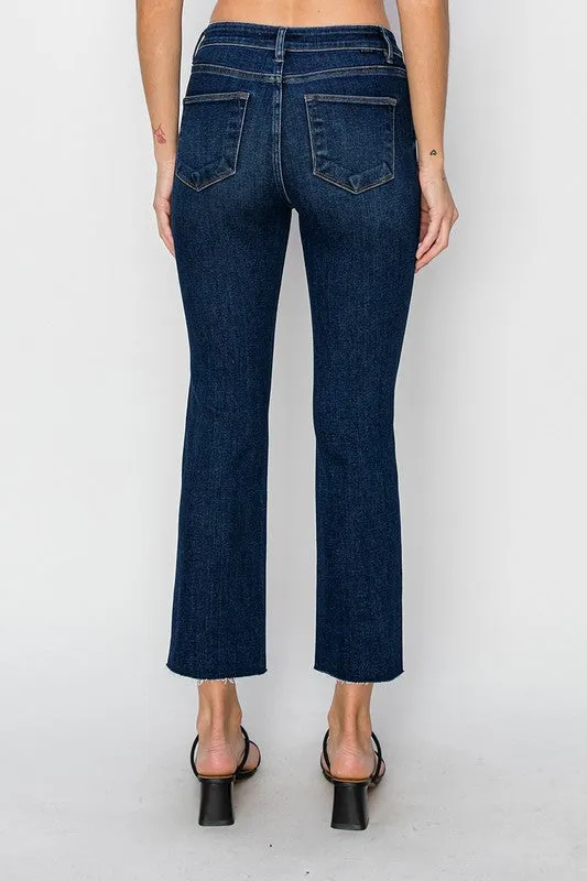 Hannah Plus Crop Straight Leg Risen Jeans
