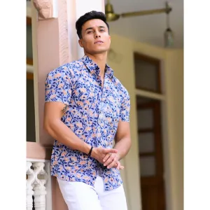 Hatheli Pure Handblock Flower Patterned Shirt