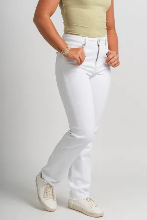 Hidden Tracey high rise straight leg jeans white