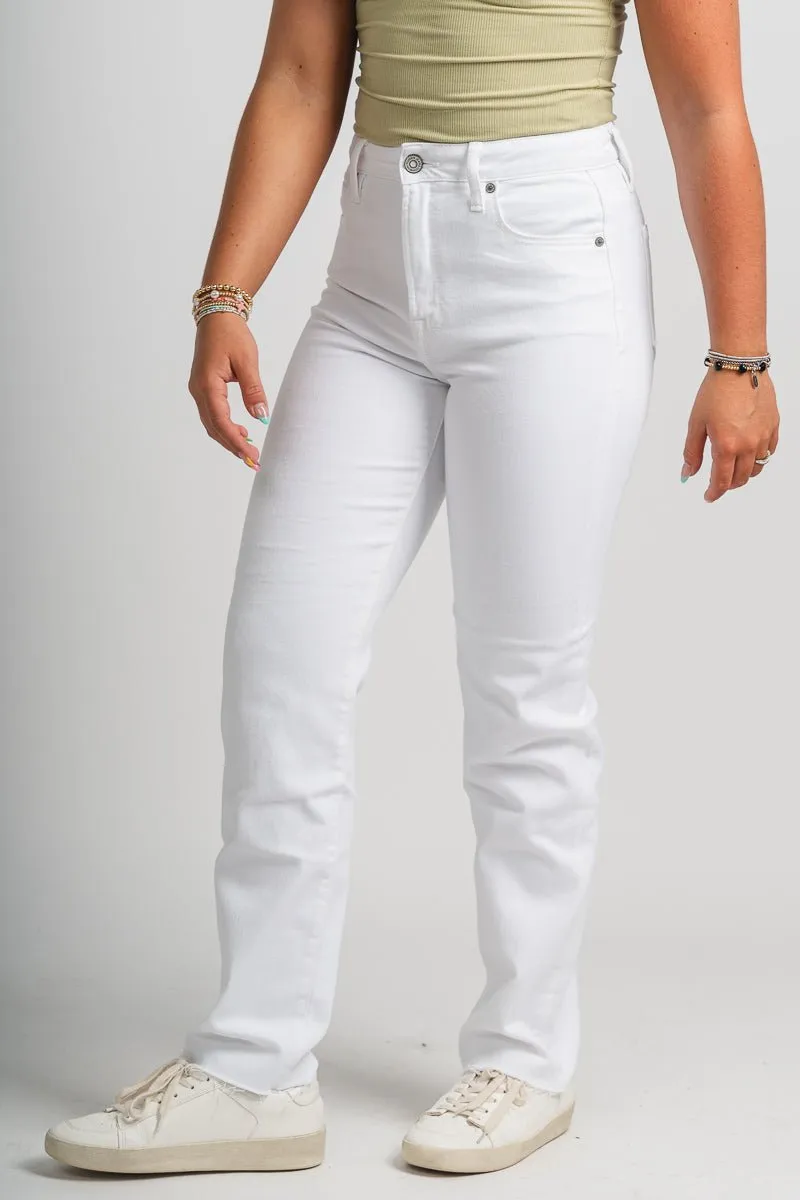 Hidden Tracey high rise straight leg jeans white