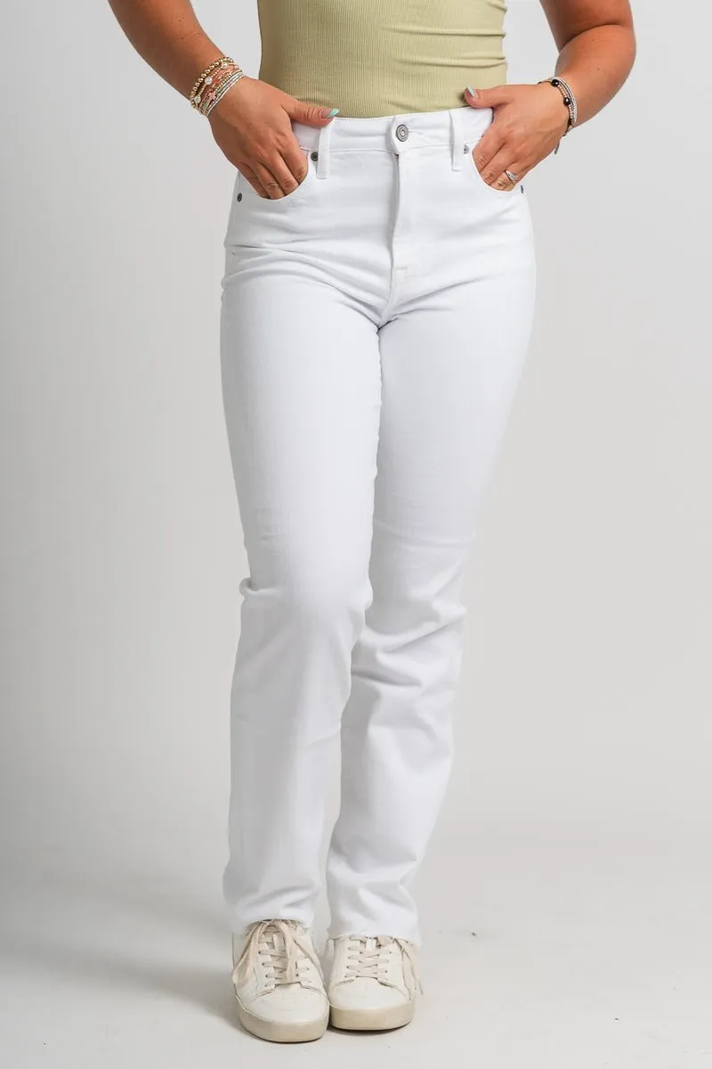 Hidden Tracey high rise straight leg jeans white