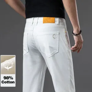 Jeans for Men Comfortable Cotton Fabric Straight Pants Classic Style