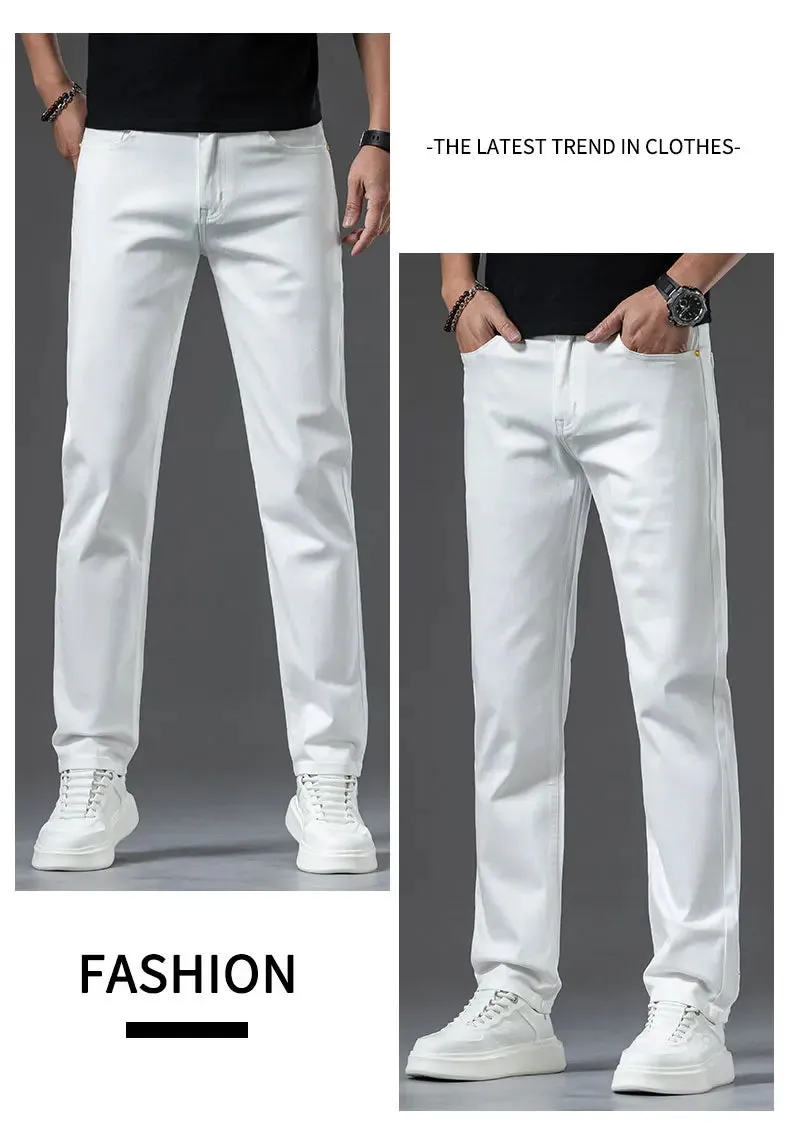 Jeans for Men Comfortable Cotton Fabric Straight Pants Classic Style